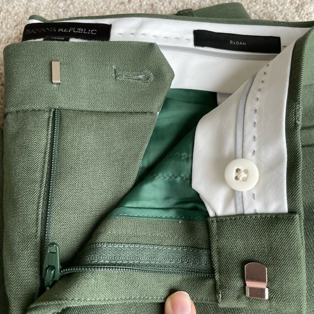 Banana Republic Sloan tailored pants slacks trousers moss green NWOT